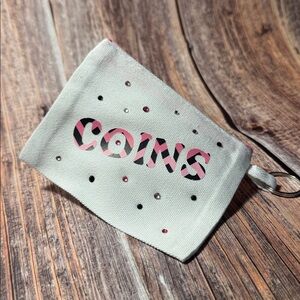 NEW 4”x 4 1/2” White Canvas Coin Purse with Custom Vinyl Item #PHK6361